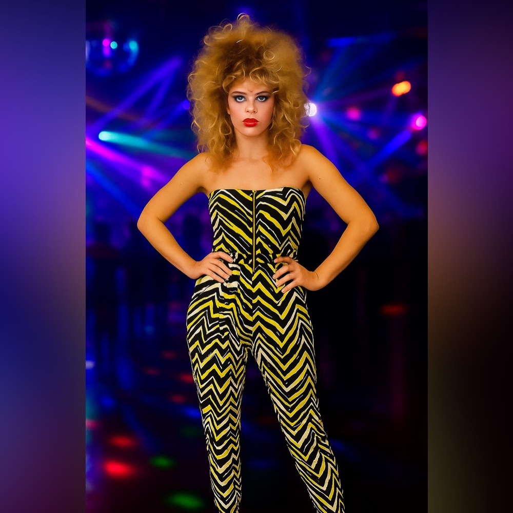 Zebra Print Strapless Jumpsuit